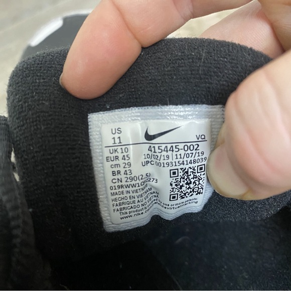 Nike Mens Air Monarch Black, White & Blue Sneakers 415445-002-size 11 *like NEW* - Picture 6 of 8